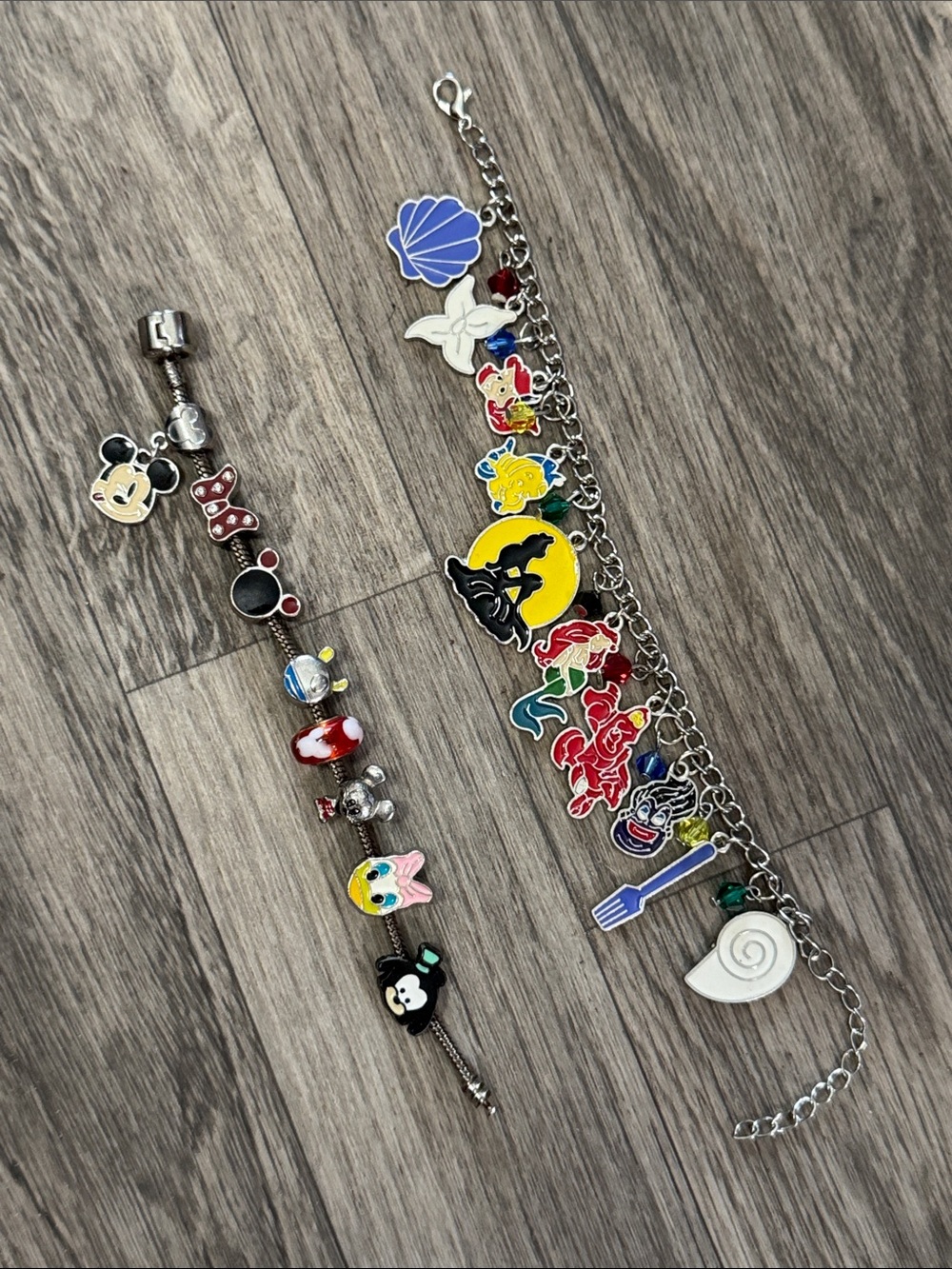 Disney charm bracelet bundle of 2